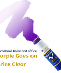 Purple Glue Sticks 6g Each Two Pack For School Office Home Craft Projects purple adhesive shown drying clear