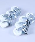 Inch Swivel Caster Universal Brake Wheel for Furniture, PP 8 Pcs, featuring durable steel and smooth plastic wheels.