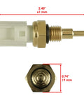 Badass Direct Fit Replacement Water Coolant Temperature Sensor For Yamaha Kodiak 700, 2.40" size, brass and plastic materials.