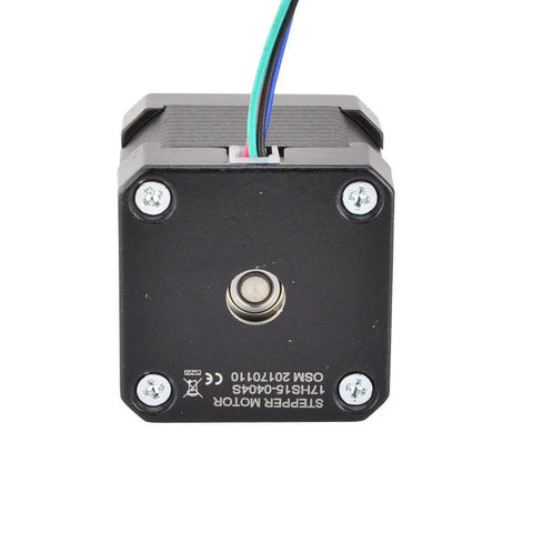 Front view of Nema 17 bipolar stepper motor, 12V 0.4A, 56.7 oz-in/40 Ncm torque