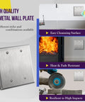 Rugged 2 Gang Blank Wall Plate Made From 430 Stainless Steel Rust Resistant and UL Listed 4.50 by 4.57 Inches Brushed Finish montage
