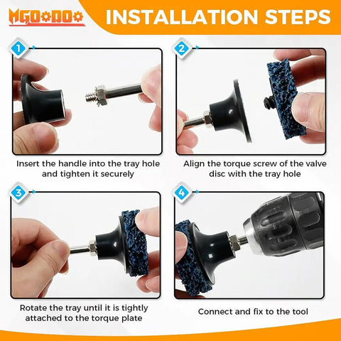 Installation steps for Pro Grade 33 Piece Diamond Sanding Discs Kit 2 Inch Quick Change Strips With 1/4 Inch Shank Holder For Die Grinder