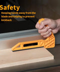 PowerTEC Deluxe push stick in orange plastic with ergonomic handle for table saws; 2-pack