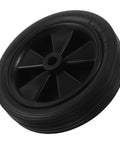 Heavy Duty 7 Inch Solid Tire For Generator And Welder Flat Free Rubber Wheel With Anti Slip Grip, close-up view showing black rubber material.