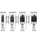 8 Piece Heavy Duty Carbon Steel Wood Plug Cutter Drill Bit Set With Straight And Taper Claw Heads for various sizes.