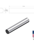 Aluminum Round Bar 3/4 Inch Diameter, 13 Inch Length, USA Made Solid Lathe Stock, 6061 Alloy For Welding, Fabrication, Milling, Automotive And Tooling Projects.