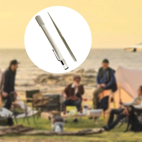 Dope Diamond Sharpening Rod And Stone Pen Sharpener Tool with camping background, silver, double head, compact design