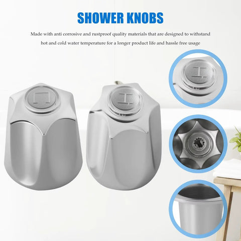 Stylish Polished Chrome Shower Knob 2 Piece Replacement Kit For Price Pfister Verve Tub Handles With 9.5mm Valves And Compact Design For A sleek Bathroom Upgrade. Polished chrome shower knob set, 2-piece, with 9.5mm valve stem