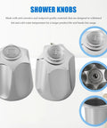 Brand New 2-Pack Polished Chrome Shower Knobs Replacement Kit With Base Connectors And Screws For Universal Bathtub Faucet Handle Remodel Project Perfect Makeover Upgrade, chrome zinc alloy knobs