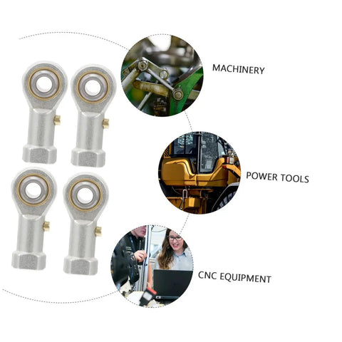Four Pack PHS6 Rod End Ball Bearings With Female Thread Spherical Plain Bearing Fish Eye Joint for machinery and power tools.