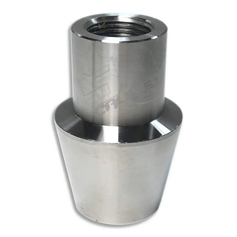 Left Hand Thread Weld In Bung For 1 Inch To 1.75 Inch Tubing, Beefy Steel Adapter For Sand Rails, UTVs, Race Cars, Hot Rods, Sway Bar Links And Panhard Rod Kits, 3/4-16 Thread, 0.120 Inch Wall, 6100B15 welded bung shown on white background