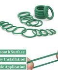 Pro Grade 805 Piece Rubber O Ring Kit with green O-rings for car repairs, plumbing, and various home applications.