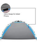 X-Large 4 Person Beach Tent Sun Shelter Portable Instant Pop-Up Shade for the Beach, Fishing and Camping with Velcro design