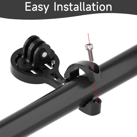 Easy installation of Aero Bar Bike GPS Mount With GoPro Adapter for 22.2mm and 22.4mm handlebars with screw and bracket
