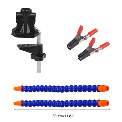 Components of Two Arm Third Hand Soldering Station With Flexible Arms For PCB Work Non Slip Clamp No Frills Handy Helper