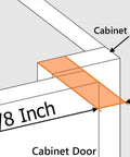 Diagram showing overlay of 3/8 inch on cabinet frame for 20 Pack Three Eighths Inch Overlay Concealed Hinges in Stainless Steel.