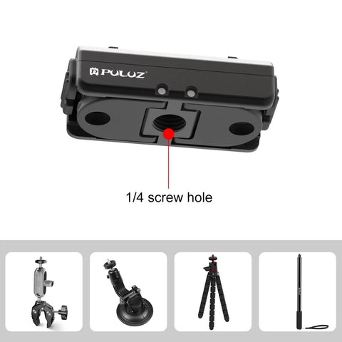 Magnetic Quick Release Mount For Insta360 X4 Air X4 Ace Pro Ace Action Camera With CNC Aluminum Base, 1/4 inch screw hole