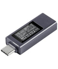 Type C Power Meter USB C Tester with LCD Display Digital Multimeter showing voltage and current readings for chargers and devices.