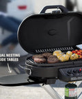 RoadTrip 285 Portable Stand Up Propane Grill With 3 Adjustable Burners Instastart Ignition 20000 BTUs Of Power Big 285 Square Inches Cooking