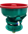 Heavy Duty 80 Liter Electric Vibration Polishing Machine Tackle Metal Deburring Chamfering Hardware Parts Smooth Finish Wear Resistant Industrial 1 1Kw Workhorse green and red polisher bowl angle view