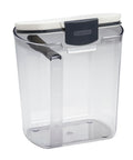 Flour Storage Canister 4 Quart Airtight Container With Silicone Seal And Stainless Steel Hinges, BPA Free Plastic, Dishwasher Safe