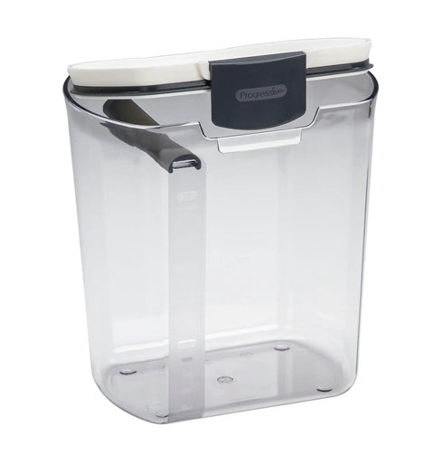 Flour Storage Canister 4 Quart Airtight Container With Silicone Seal And Stainless Steel Hinges, BPA Free Plastic, Dishwasher Safe