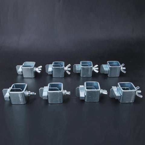 Durable 8 Pack Butt Welding Clamps Made From Galvanized Steel To Clamp Sheet Metal Car Doors And Floor Panels For Super Strong Weld Repairs That Stick Like Glue, shown from above.