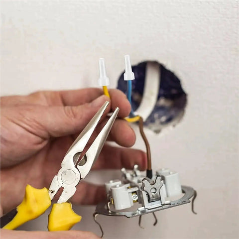 Rock Solid 120 Pack Closed End Crimp Connectors For Electric Pros. Heavy Duty Nylon Insulated Tips In 22-16, 16-14 And 12-10 Gauge Sizes Guarantee Snug Fits Plus Safety Certs That Keep Your Gear Short Circuit Free And Looking Sharp On Any Rig. nylon wire connectors on electrical wires
