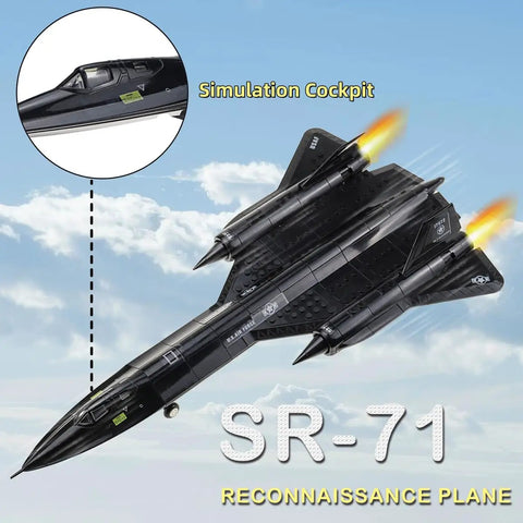 SR 71 US Air Force Reconnaissance Plane Building Toys Set With 183 Pieces Realistic WW2 Fighter Jet Model Kit with cockpit detail