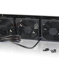 UltraQuiet Edition 3U Rackmount Cooling Fan System With Triple Exhaust Fans For Studio Gear And DJ PA Amps, black steel frame