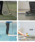 Self Leveling Concrete Tool Kit With Roller And Spike Shoes For Smooth Floor Leveling, Bubble Removal, 13mm Finish in use