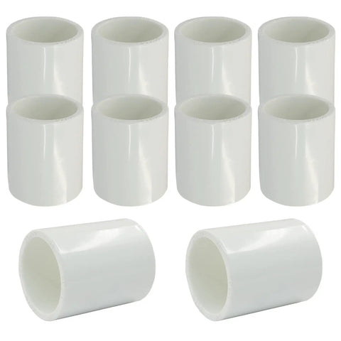 Beefy Three Quarter Inch PVC Pipe Coupling Connector Slip Socket Fitting For Quick No Fuss Install In Home Or Industrial Plumbing Pack Of 10