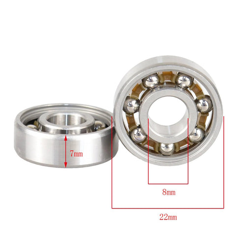 Two KABOBEARING 608 open deep groove ball bearings, 8x22x7 mm with nylon cage