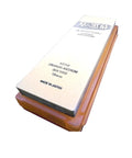 Ha No Kuromaku Ceramic Whetstone Pro Grade Duo Set 1000 And 5000 Grit with vented plastic box, stone holder visible.