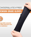 Heavy Duty Black Nitrile Disposable Gloves Medium 8 Mil Thick 100 Pack Latex And Powder Free Industrial Safety Gear featuring strong puncture resistance.