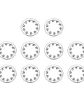 Internal Tooth Lock Washer 10 Pack In 304 Stainless Steel For Heavy Duty Fasteners Multi Tooth Star Locking Washer Silver Tone 16 Mm Inner Diameter 27 Mm Outer Diameter 1.2 Mm Thick arranged in a grid layout.