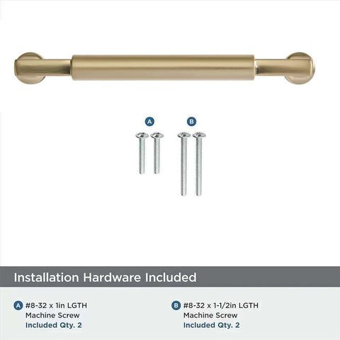 Ten Pack 5 Inch Satin Brass Cabinet Pulls Heavy Duty Brushed Brass Handles with screws for installation