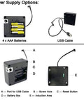 RFID Cabinet Lock Set Two Pack Hidden DIY USB Cable Locks showing power supply options with AAA batteries and USB cable.