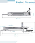 Reciprocating Linear Actuator For Quick Smooth Motion And A True Workhorse For Your DIY Projects DC 24V 120 RPM Adjustable Stroke 1.18 To 5.9 Inches Up To 40 Lbs Thrust With Power Control Adapter, side view with dimensions
