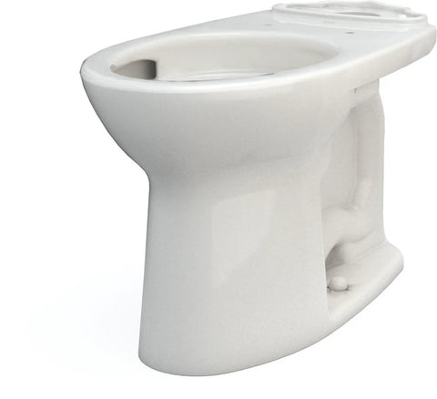 Elongated Universal Height Toilet Bowl With Tornado Flush, Cefiontect Glaze, Bone Finish in side view angle.