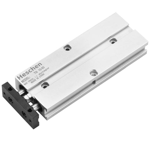 Heavy Duty Double Rod Air Cylinder TN10x60 10mm Bore 60mm Stroke Double Acting Pneumatic Actuator With Magnetic Piston For CNC, Robotics And Pick And Place Automation, Ultra Low Non Rotation Precision At 0.4 Degrees, aluminum body