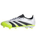 Predator League Soccer Cleats For Unisex On Firm Ground And Multi Ground, White Black Lucid Lemon, Size 4.5, side view