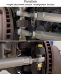 Eight Pack High Misalignment Spacers For Heim Joint Rod Ends Five Eighths To One Half Inch Heavy Duty Articulation Boost Height Adjustment Beefed Up Flexibility For Smoother Steering And Flexible Linkage installed on steering linkage with rod ends near brake rotor