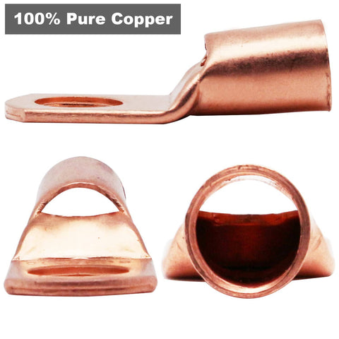 Copper Wire Lugs And Ring Terminals Kit For Automotive Wiring AWG 2 4 6 8 10 12 160 Piece Set With Heat Shrink Tubing close-up