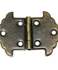 Lace Iron Hinge For Cabinets And Furniture, Heavy Duty Metal Hinge With Square Link Buckle, green bronze finish, 30x41 mm