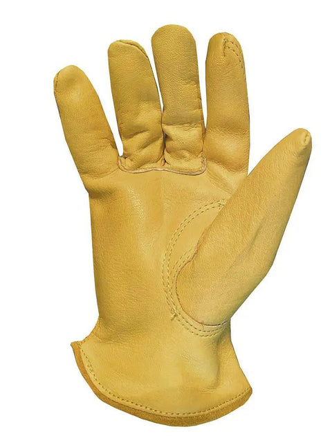 Rough Rider Premium Leather Driver Gloves With Gold Pull Strap 12 Pack Size Large Built Tough Cowhide For All Day Comfort
