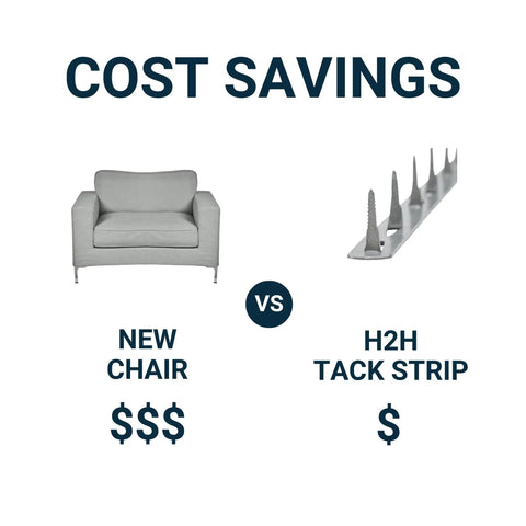Heavy Duty 17 Inch Upholstery Tack Strips 5 Pack Premium Metal Trim Nails For Furniture Fabric Securing Hidden Fasteners comparison image