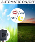 Outdoor No Fuss Dusk To Dawn Light Sensor Switch diagram showing day-night cycle with automatic on-off control