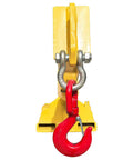Heavy Duty Telescopic Forklift Jib Boom Crane With 11000 Lb Capacity And 96 Inch Reach built from tough carbon steel with a red hook.
