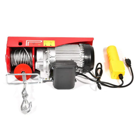 Built Tough 1500 Lb Overhead Electric Hoist Lift Crane For Garage Engine Work, Remote Control Winch, Durable Construction